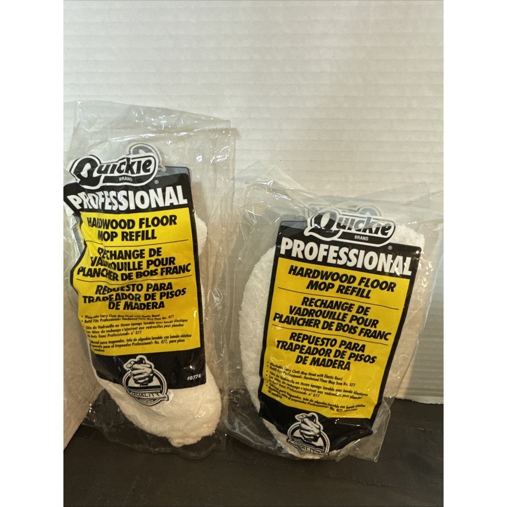 2 PACK Quickie Professional Hardwood Floor Mop Refill Soft Terry Cloth 0774 2003